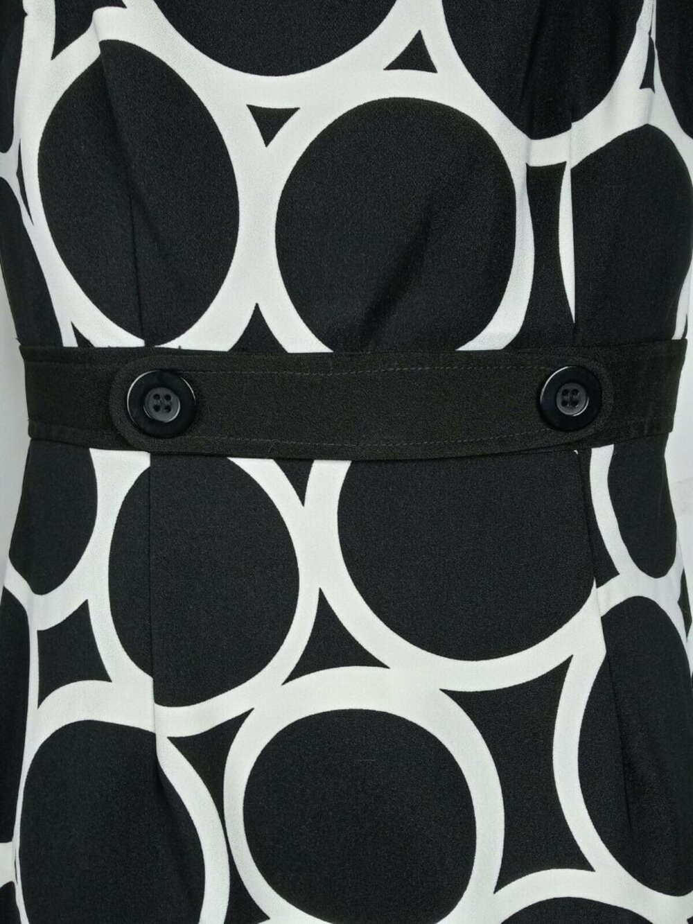 London Times Mod Summer Dress 6 Black White Sheath Retro Inspired Polished Chic - Picture 2 of 7
